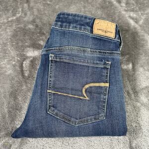 American Eagle Jegging Jeans Womens 4 Blue Denim Super Super Stretch Pants